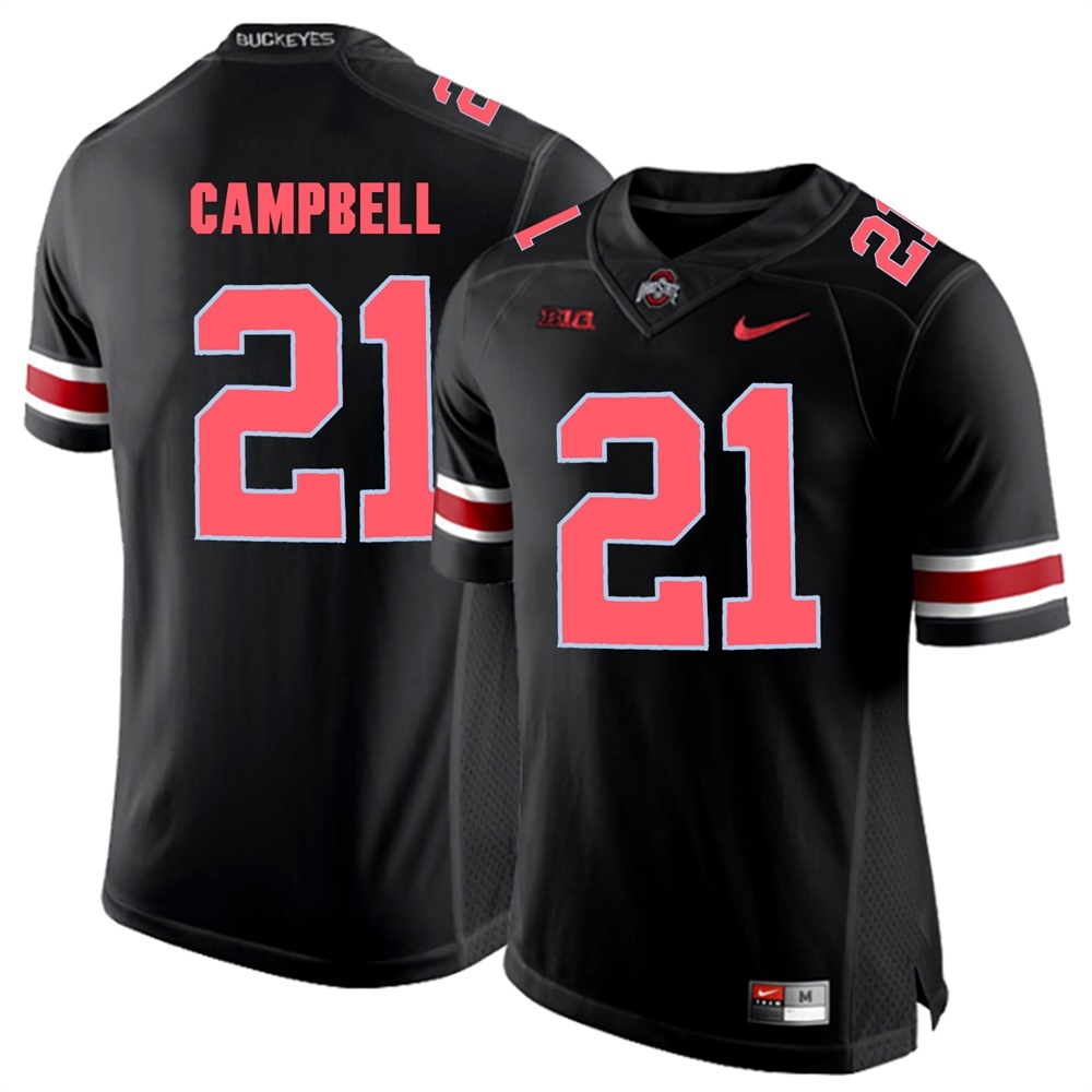 Ohio State Buckeyes Men's NCAA Parris Campbell #21 Blackout College Football Jersey LJR3149DE